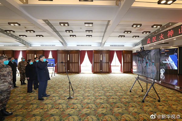 習(xí)近平考察火神山醫(yī)院，看望慰問患者和醫(yī)務(wù)工作者